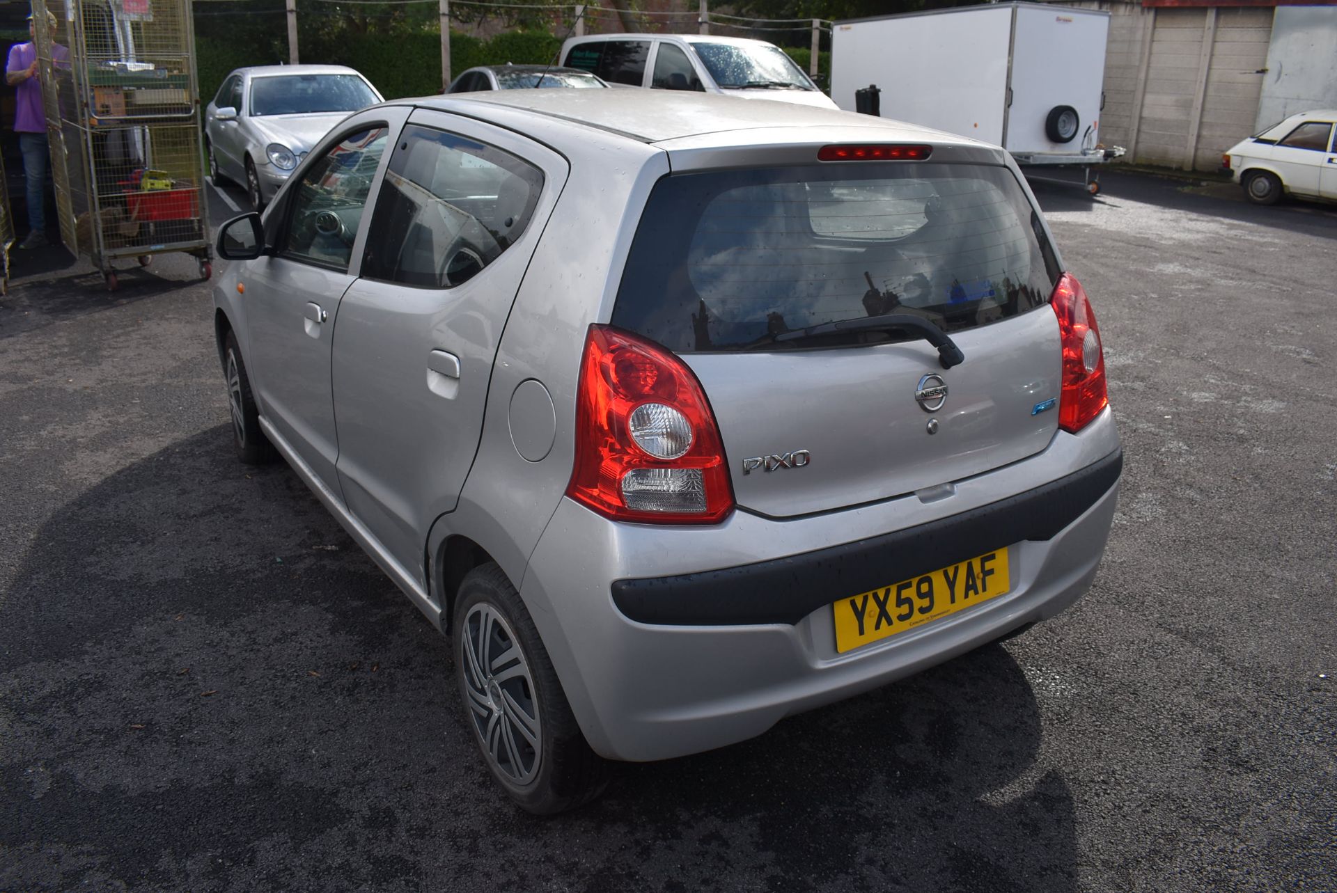 *Nissan Pixo Pure Drive (five door, silver) Reg: YX59 YAF, Mileage: 67661 - Image 2 of 3