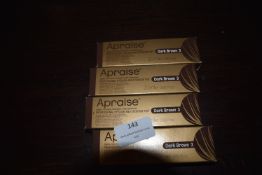 *4x 20ml of Aprise Professional Eyelash and Eyebrow Tint Dark Brown 3