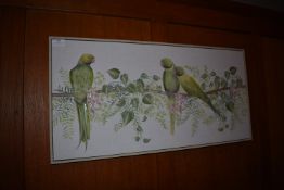 *Framed Canvas Print Depicting Parakeets