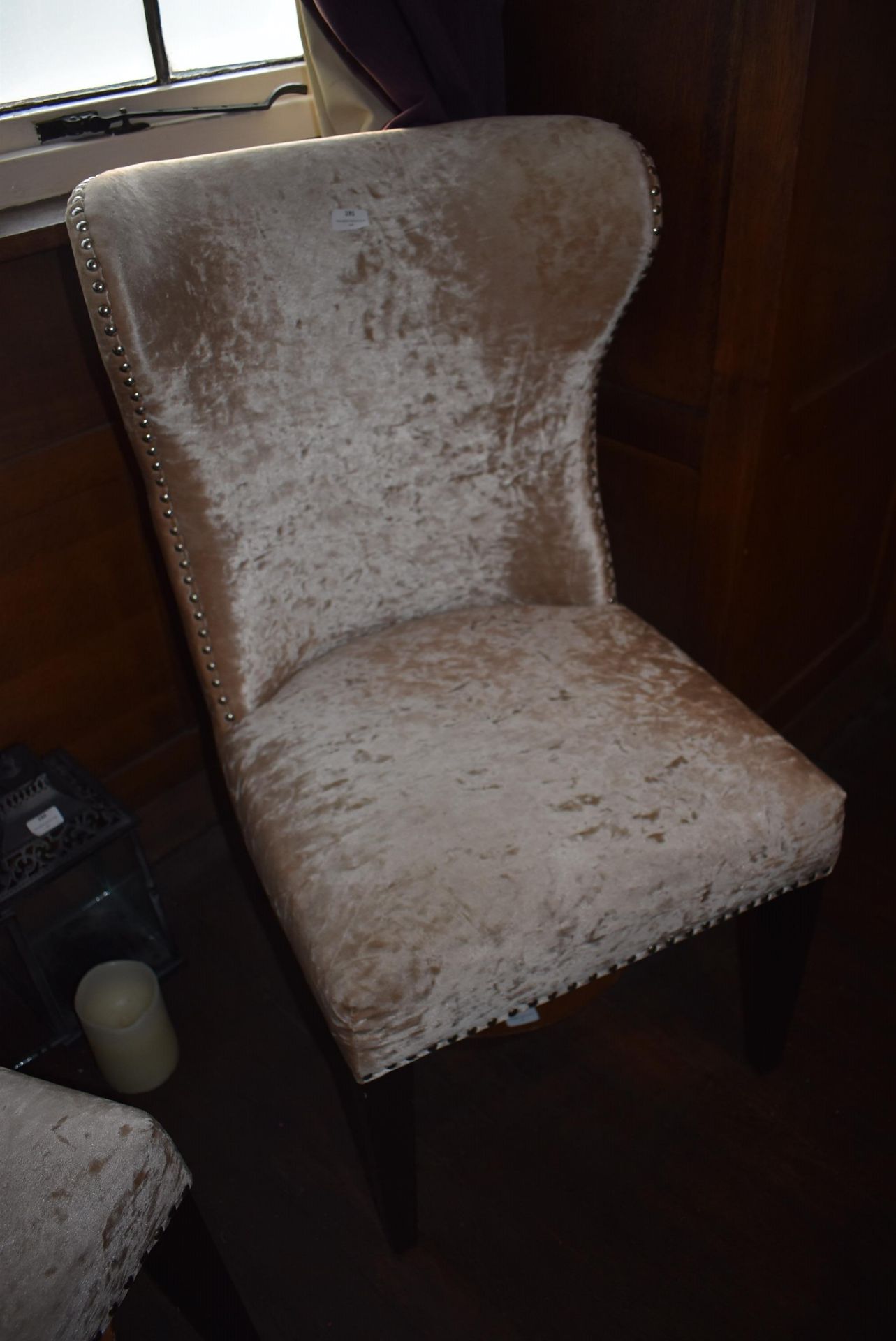 *Crushed Velvet Wingback Bedroom Chair