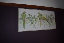 *Framed Canvas Print Depicting Parakeets