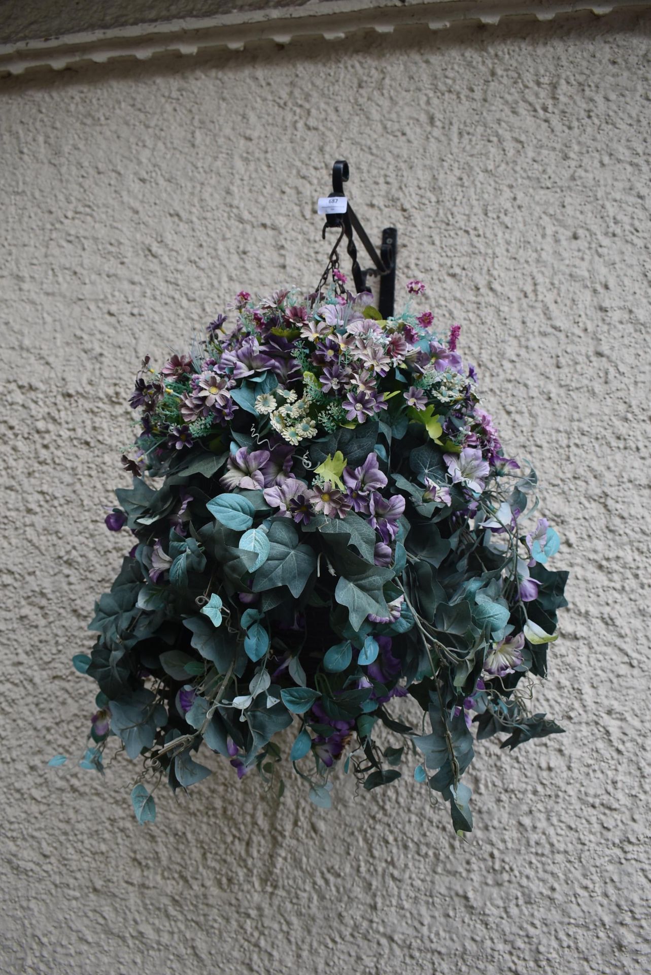 *Hanging Basket with Artificial Foliage Display