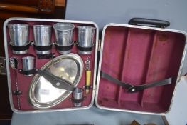 1960 Travel Bar Cocktail Set by Everware (incomple