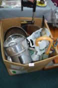 Box of Kitchenware, Umbrellas, etc.