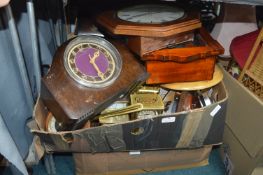 Four Boxes of Vintage Clocks for Spare and Repairs