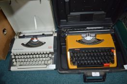 Two 1970's Vintage Typewriters by AEG and Brother