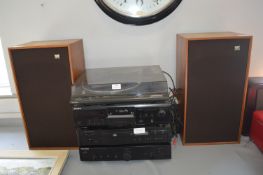 Audio Separates Comprising Kenwood Amp, Wharfedale