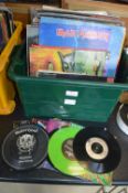 Two Tubs of Rock Records LPs, Singles, and EPs