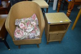 Lloyd Loom Style Bedroom Chair and Bedside Cabinet