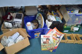 Six Boxes of Household Goods; Pottery, Glassware,