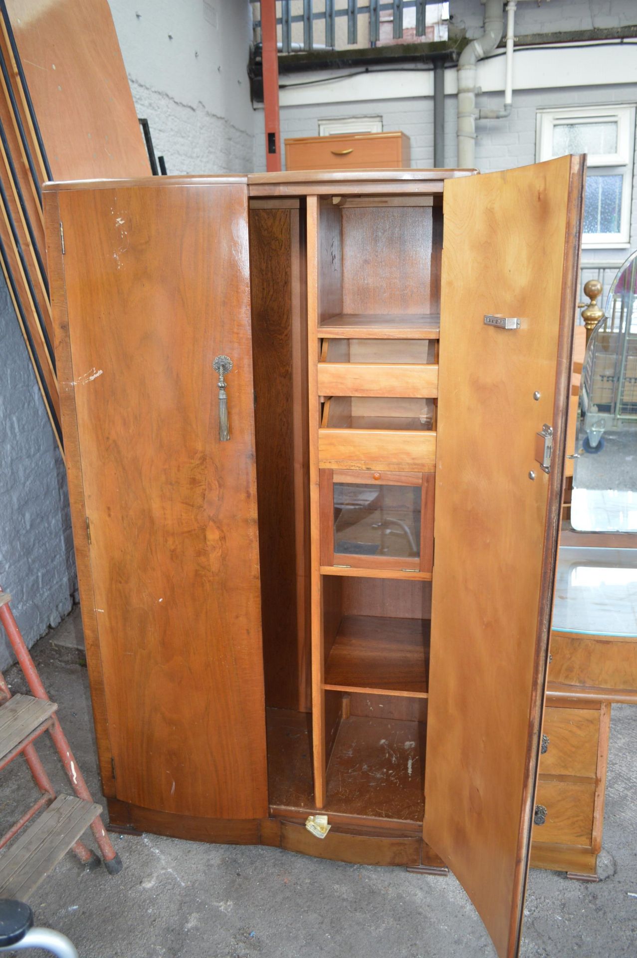 Vintage Two Door Wardrobe and Glass Topped Dressin - Image 2 of 2