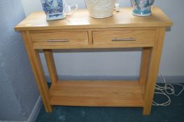 Hardwood Hall Console Table with Two Drawers