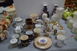 Decorative Pottery Plates, Mugs, and Souvenir Teas