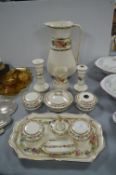 Victorian Dressing Set with Rose Design (some faul