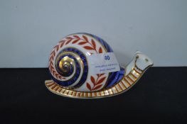 Royal Crown Derby Snail with Incorporated Stopper