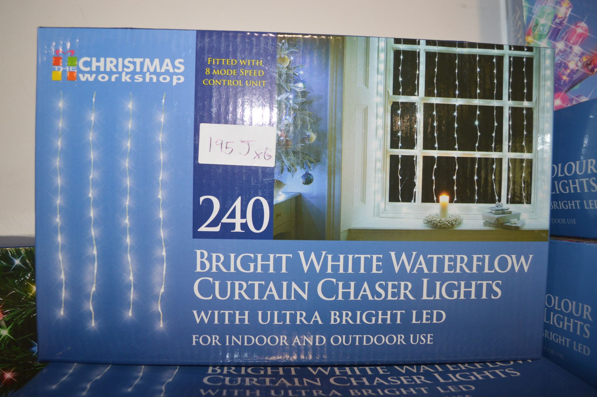 *Six 240 LED Bright White Curtain Light