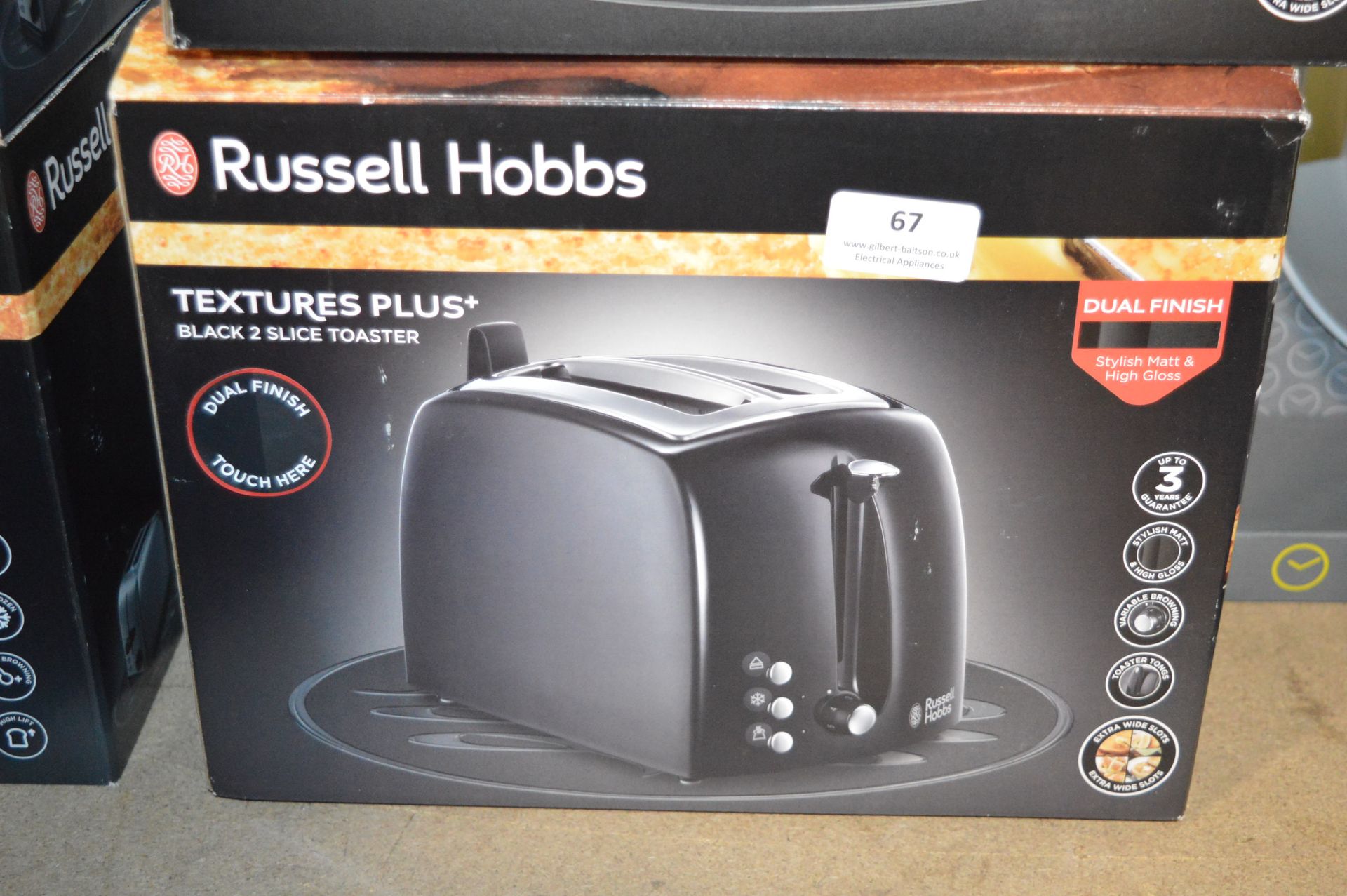*Russell Hobbs Textures Plus+ Two Slice Toaster