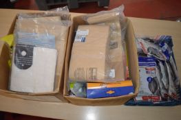 *Two Boxes of Dust Filter Bags, Vacuum Drive Belts, etc. (blue crate not included)