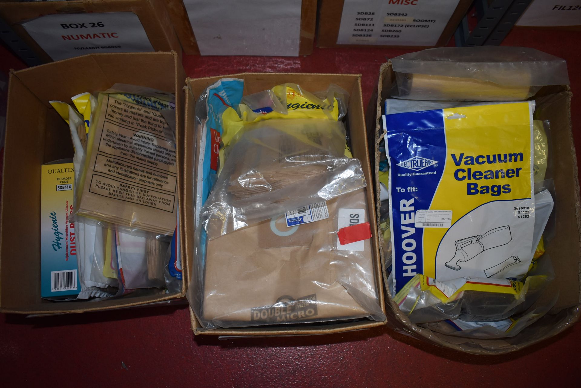 *Three Boxes of Vacuum Dust Bags