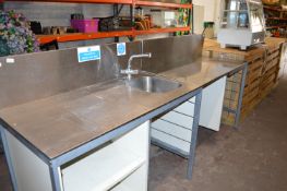 Stainless Steel Sink Unit with Draining Board on S