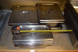 * Nine Bain Marie Inserts with Lids