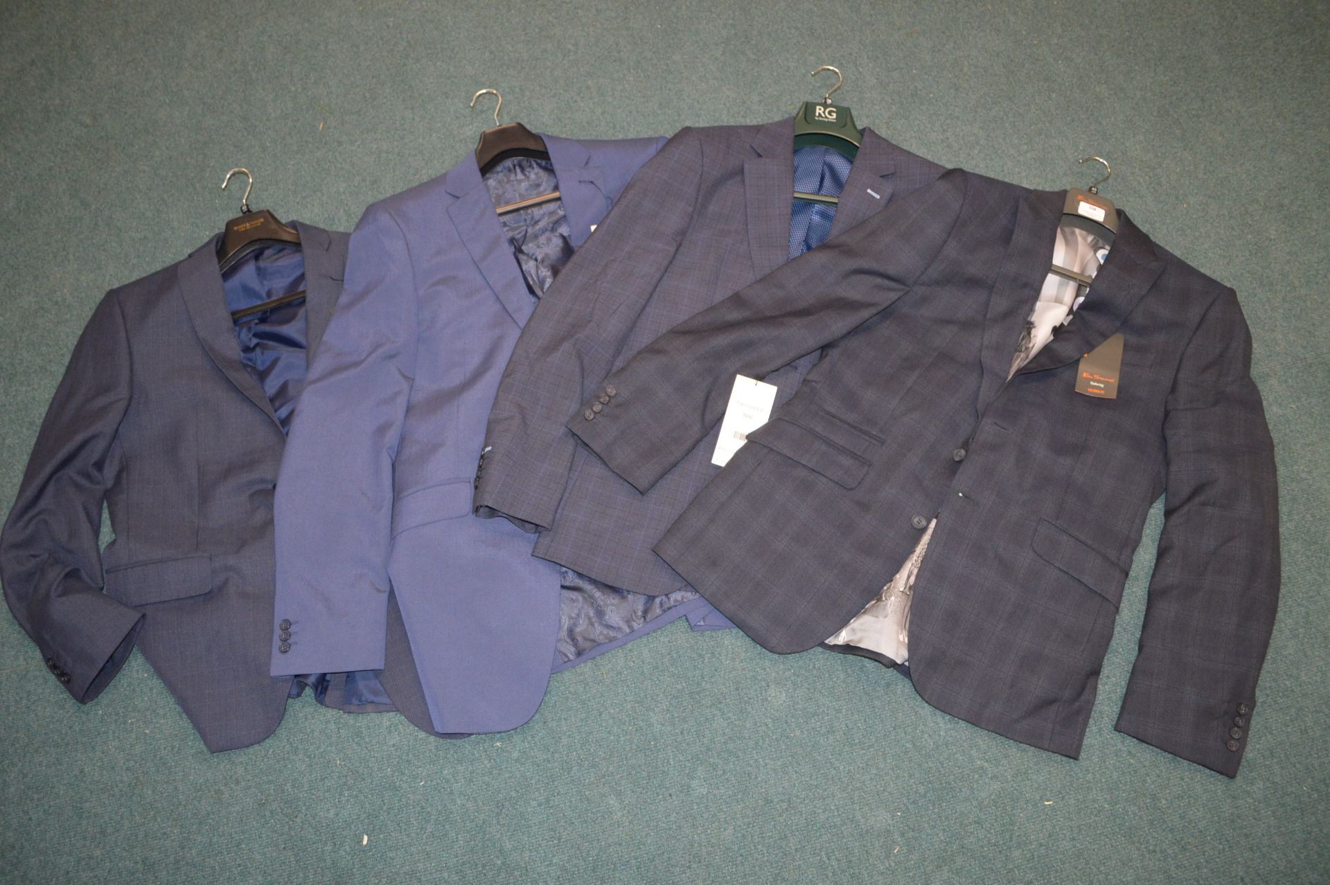 *Four Gents Blue Suit Jackets by Ben Sherman etc.