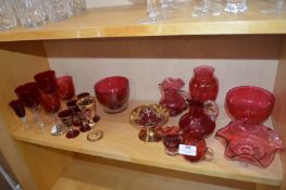 Cranberry Glass Bowls, Jugs, Wine Glasses, etc.