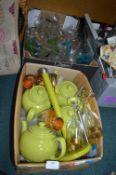 Green Teapots and Kitchenware plus Wine Glasses, e