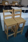 Pair of Pine Kitchen Barstools