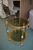Retro Drinks Trolley with Smoked Glass Shelves