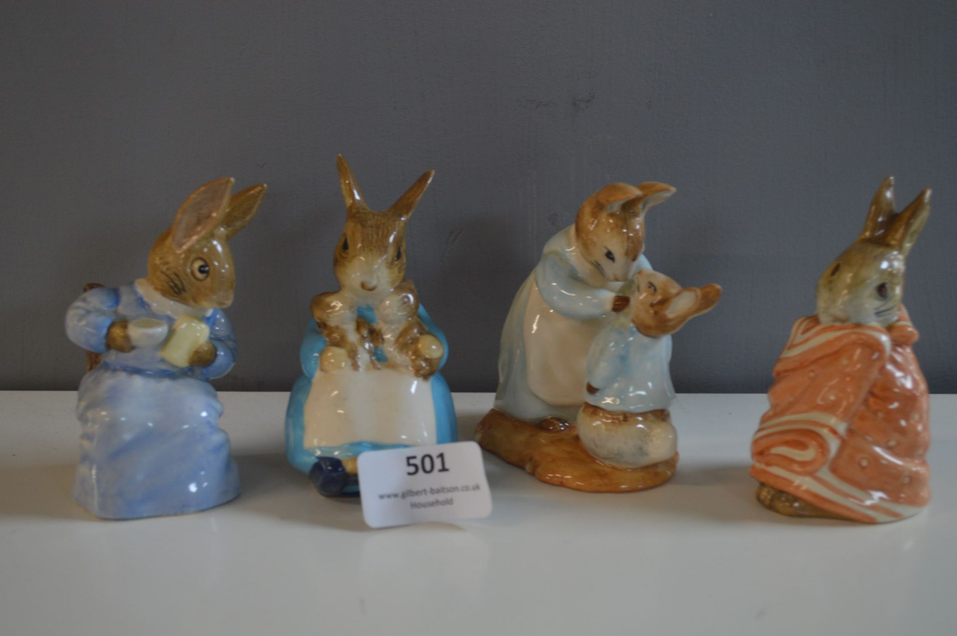 Four Royal Albert Beatrix Potter Rabbit Figures -