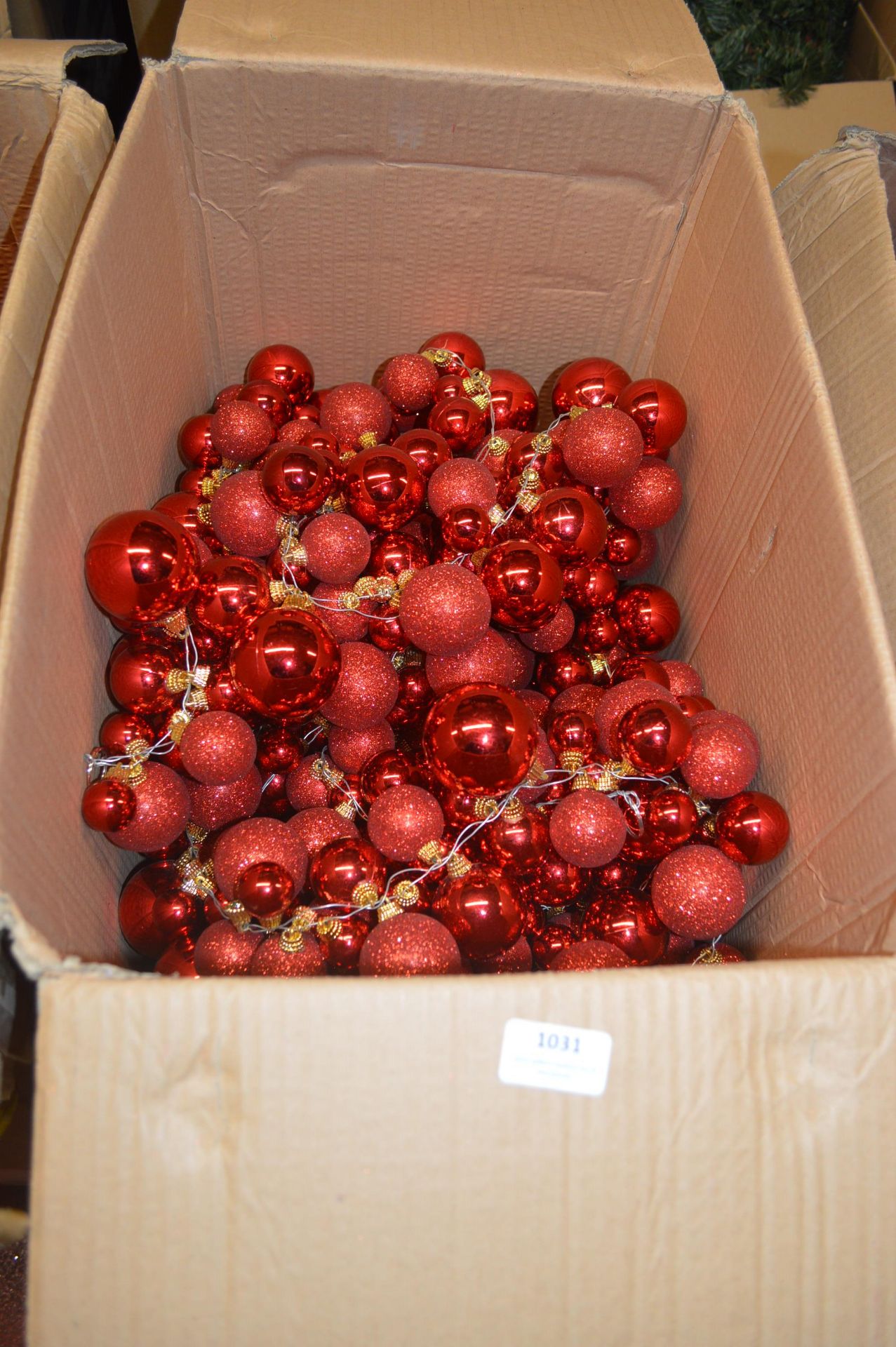 *Box of Red Christmas Bauble Garlands