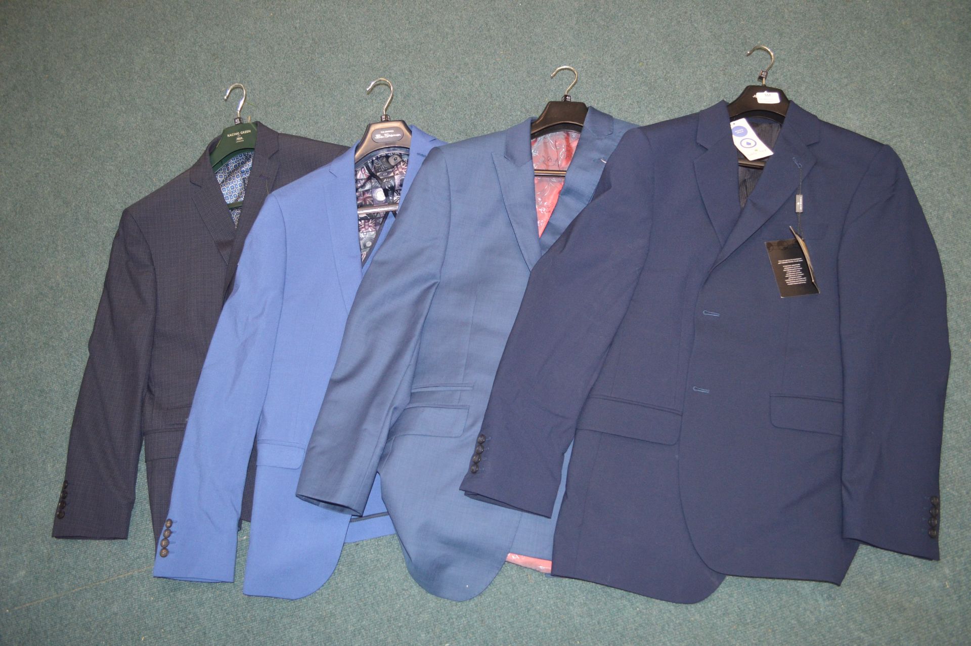 *Four Gents Blue Suit Jackets by Jeff Banks, Racin