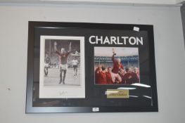 Signed Bobby Charlton Framed Photograph, and a Usain Bolt Signed Photograph