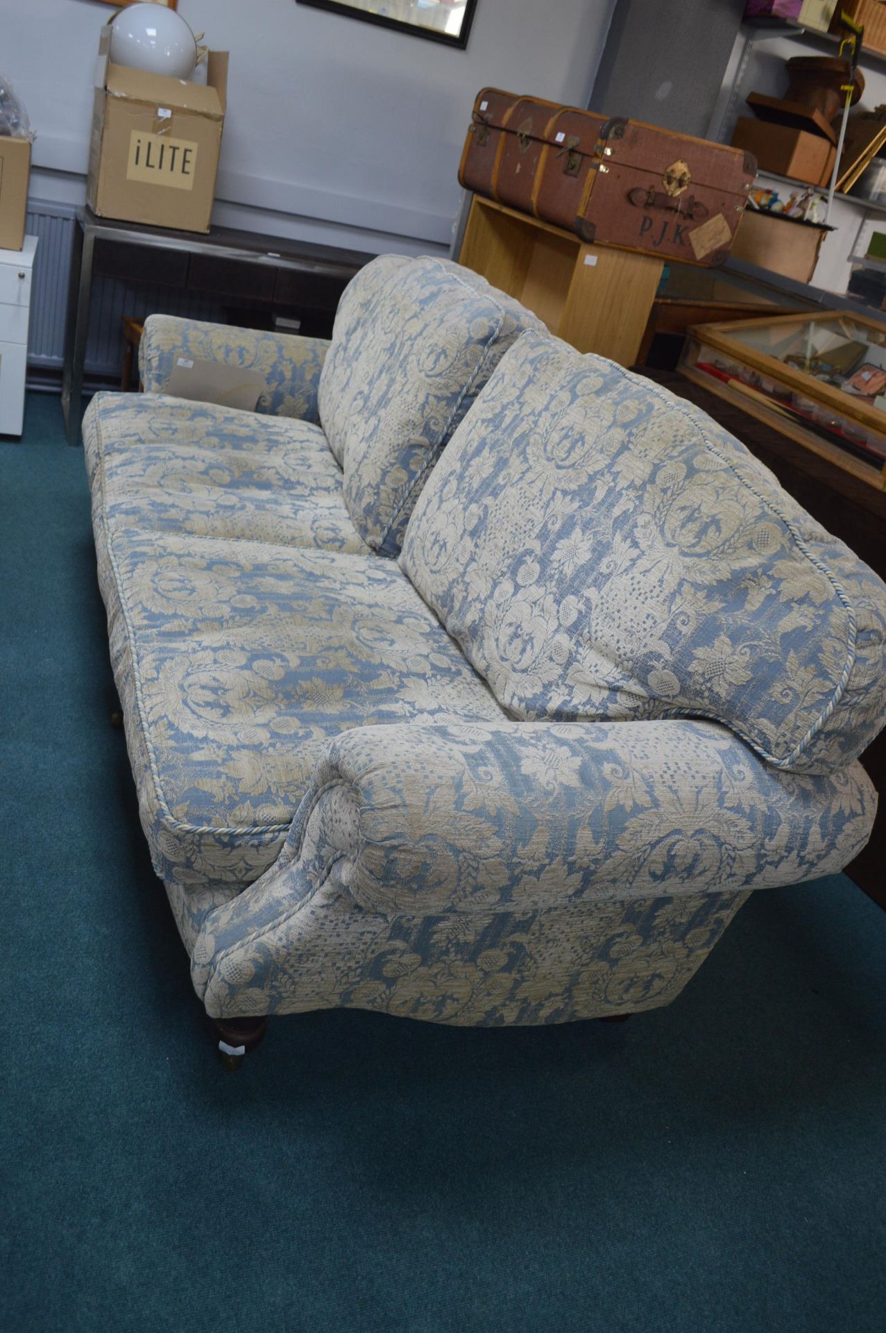Large Two Seat Sofa in Blue Upholstery - Image 2 of 2