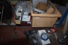 Two Boxes of Assorted Plumbing and Electrical Equi