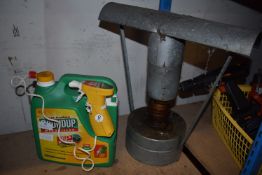 Greenhouse Heater and a Part Bottle of Roundup Wee