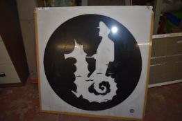 *1x1m Perspex Sign Depicting and Man Riding a Seah