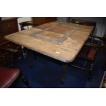 Extending Dining Table with Carved Detail to Legs and Top 42” wide 69” long