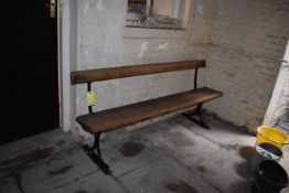 Wooden Bench with Cast Iron Ends