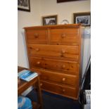 Large Pine Two Over Four Chest of Drawers