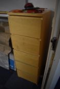 Lightwood Effect Five Drawer Filing Cabinet