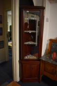 Corner Display Cabinet with Glazed Door and Glass Shelves (not including contents)