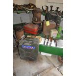 Two Jerry Cans, Two Stoves, Oil Lamps, etc.