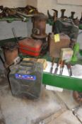 Two Jerry Cans, Two Stoves, Oil Lamps, etc.