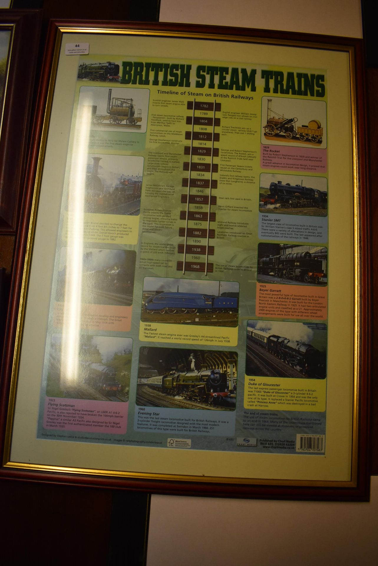 Four Framed Prints of Trains and a Framed British Steam Trains Informational Poster - Image 4 of 4