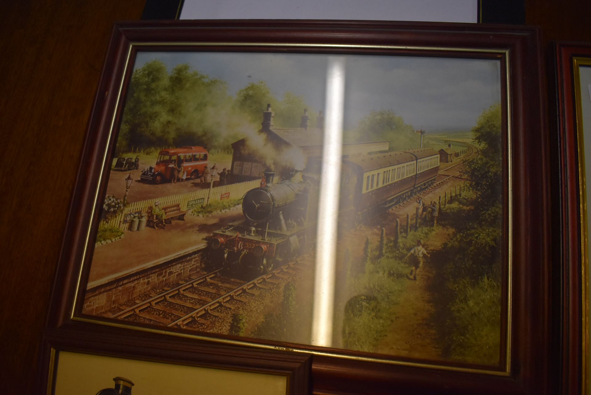 Four Framed Prints of Trains and a Framed British Steam Trains Informational Poster - Image 3 of 4