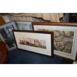 Four Large Framed Pictures and Prints