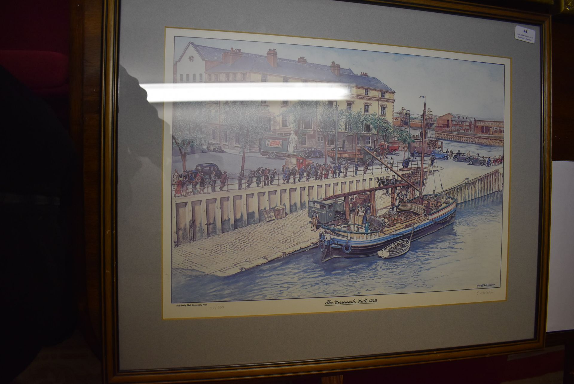 Two Gilt Framed Constable Prints, and Framed Print by Geoff Woolston - The Horse Wash Hull 1949 - Image 2 of 4