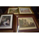 Four Framed Prints Depicting Countryside Scenes